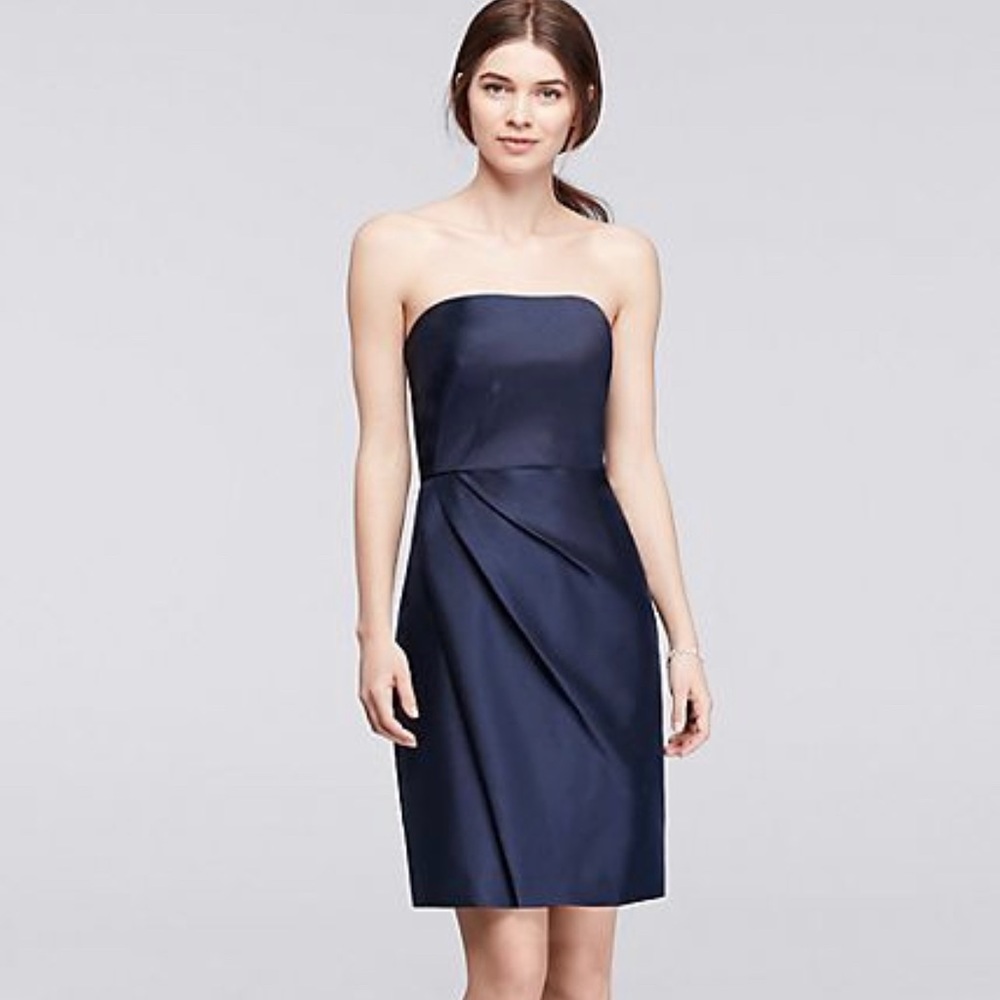 David’s Bridal Mikado Silk Cocktail Dress in IVORY